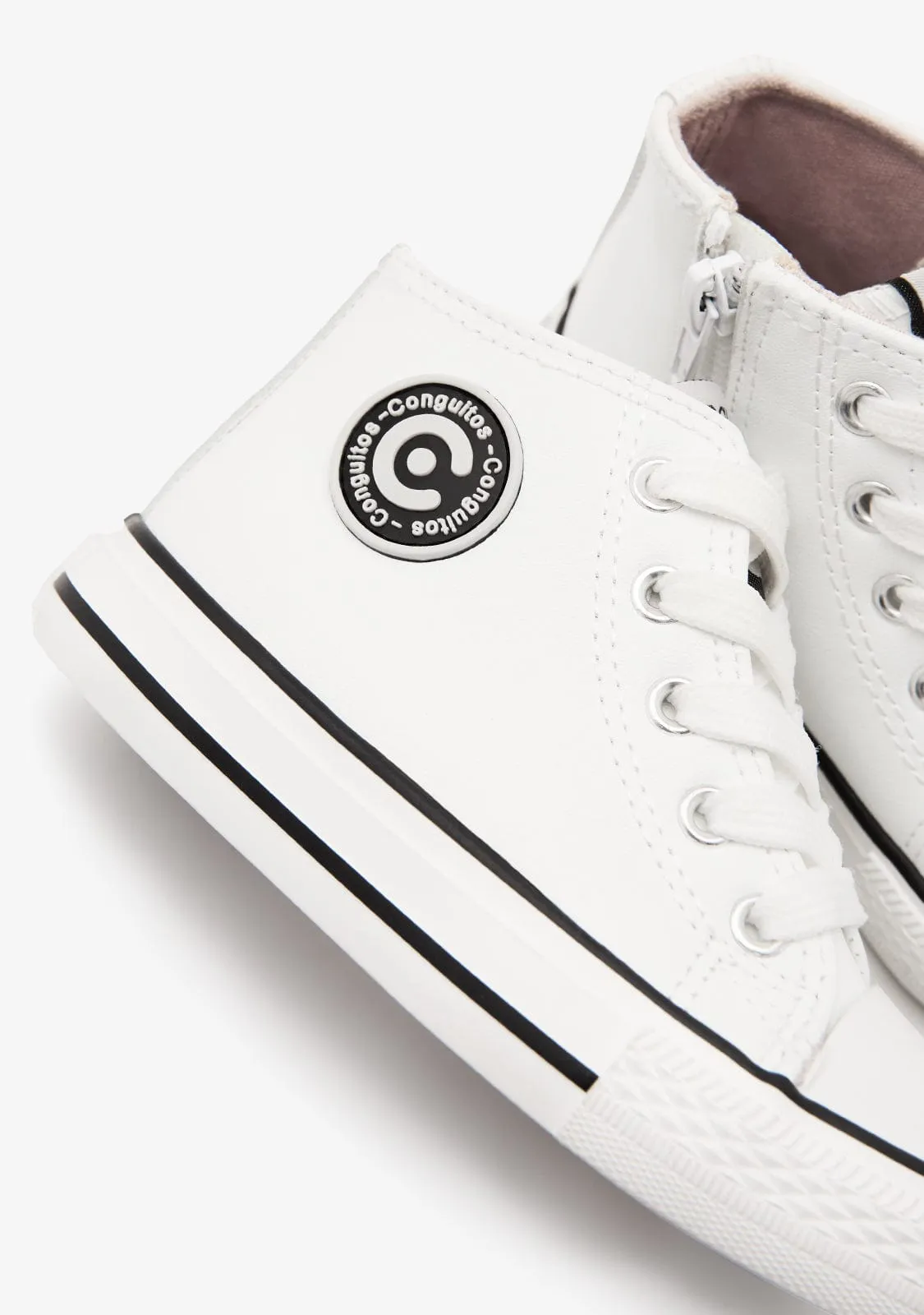 Unisex White Logo Hi-Top Sneakers Napa