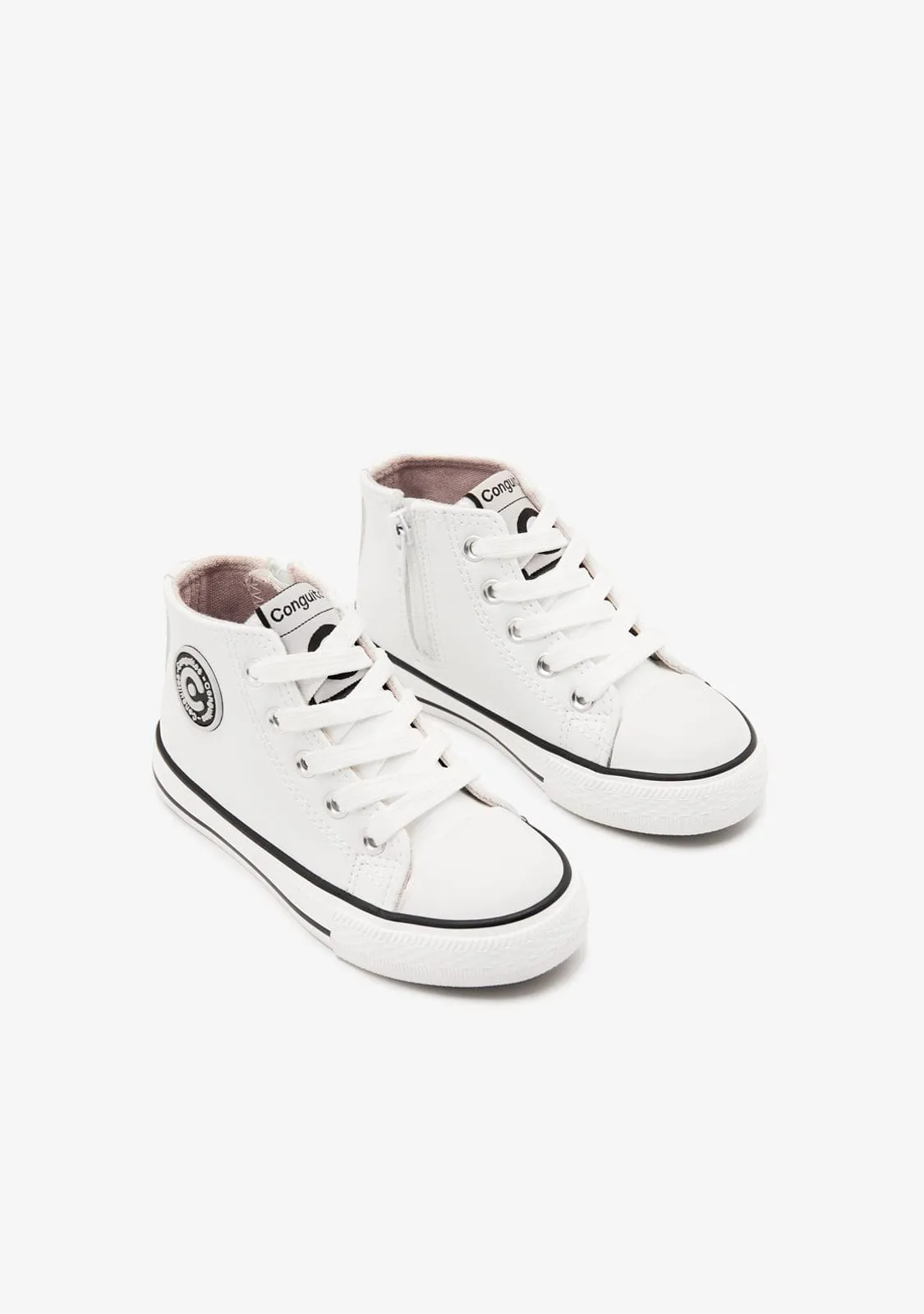 Unisex White Logo Hi-Top Sneakers Napa