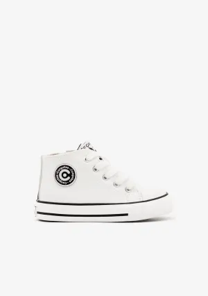 Unisex White Logo Hi-Top Sneakers Napa