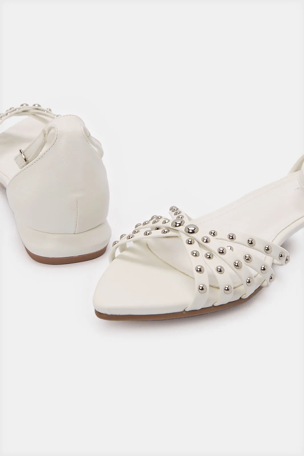 Women White Slingback Shoes