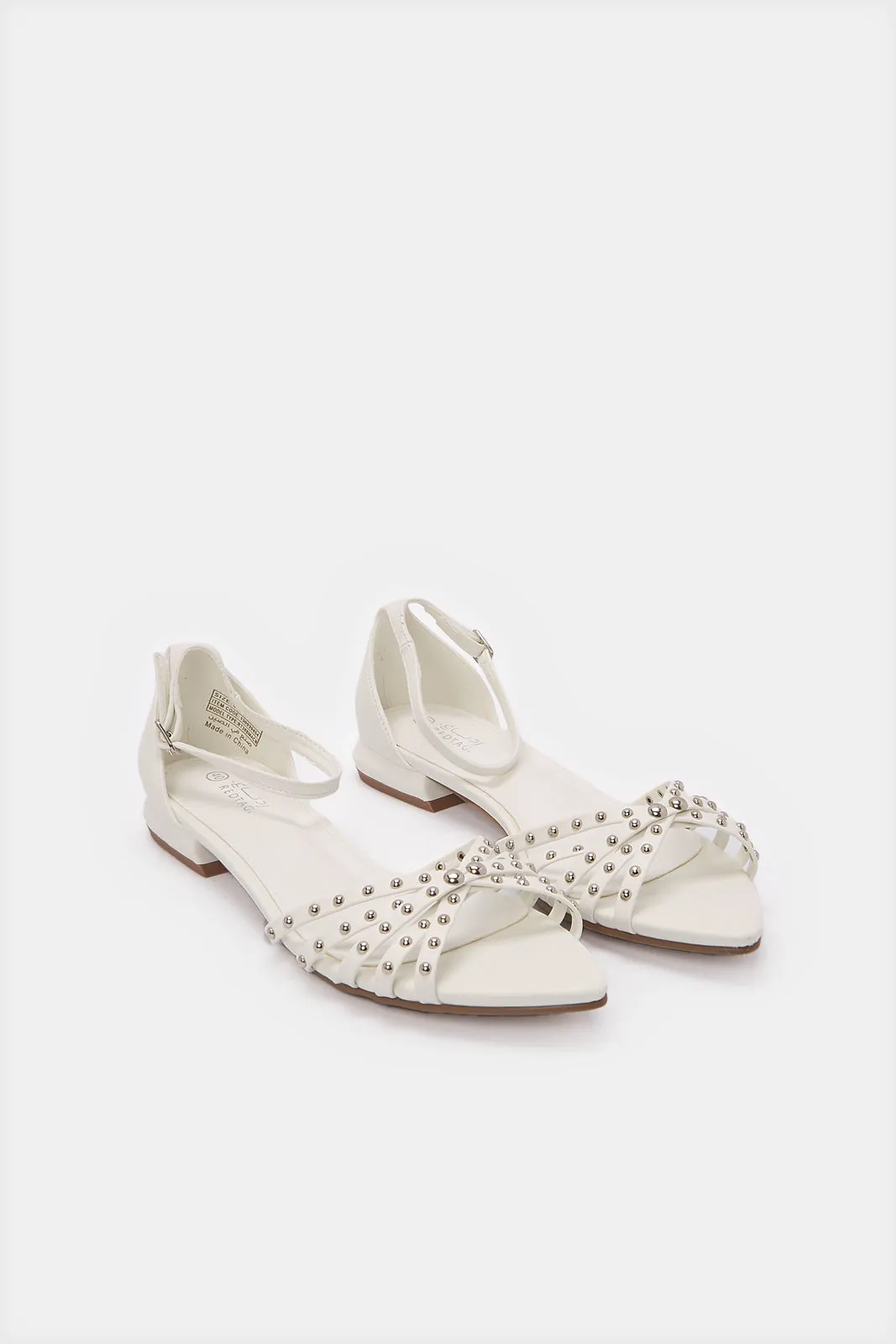 Women White Slingback Shoes