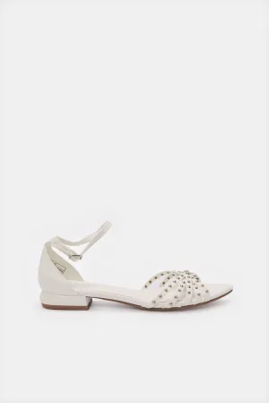 Women White Slingback Shoes