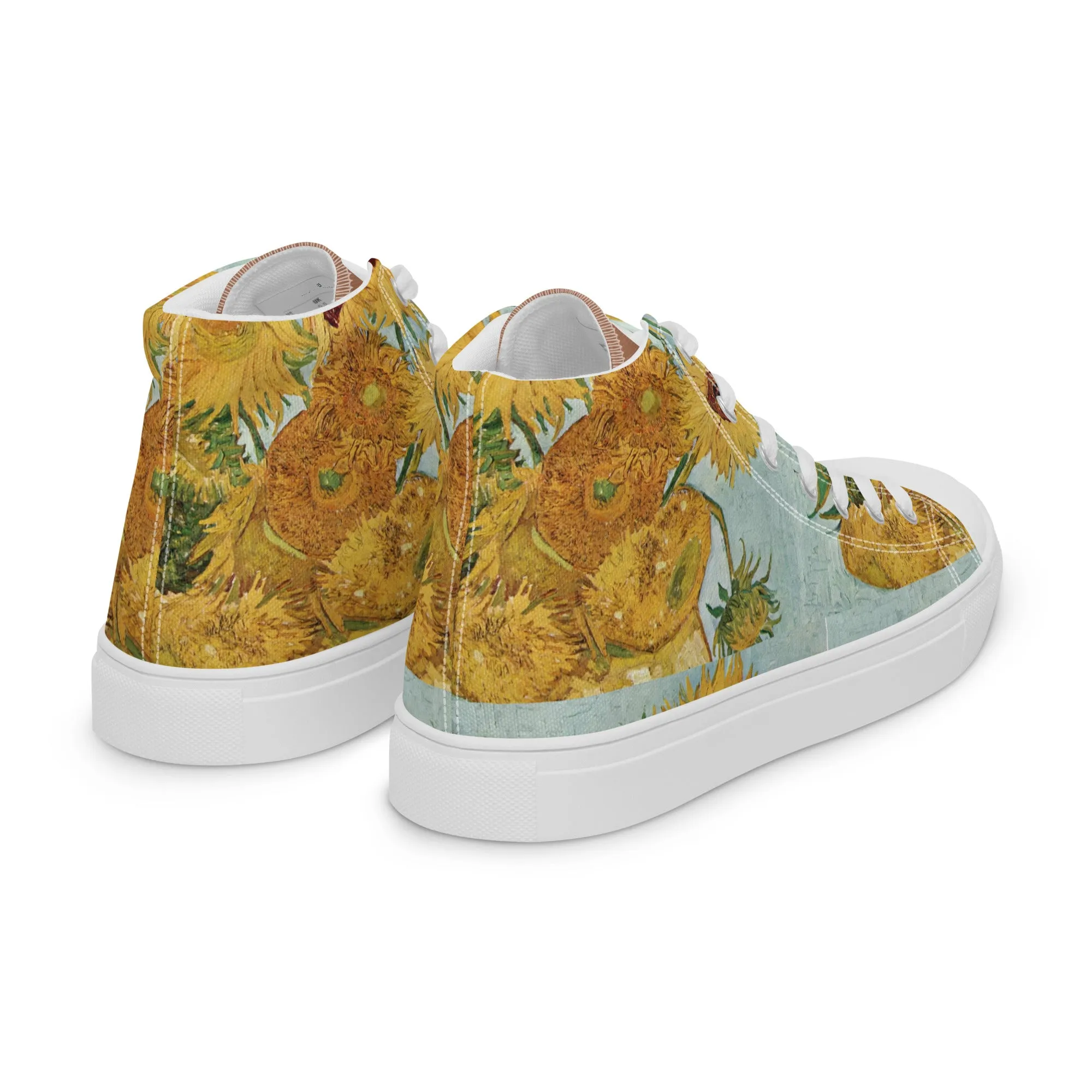 Women’s artistic Van Gogh Inspired Sunflowers high top canvas shoes