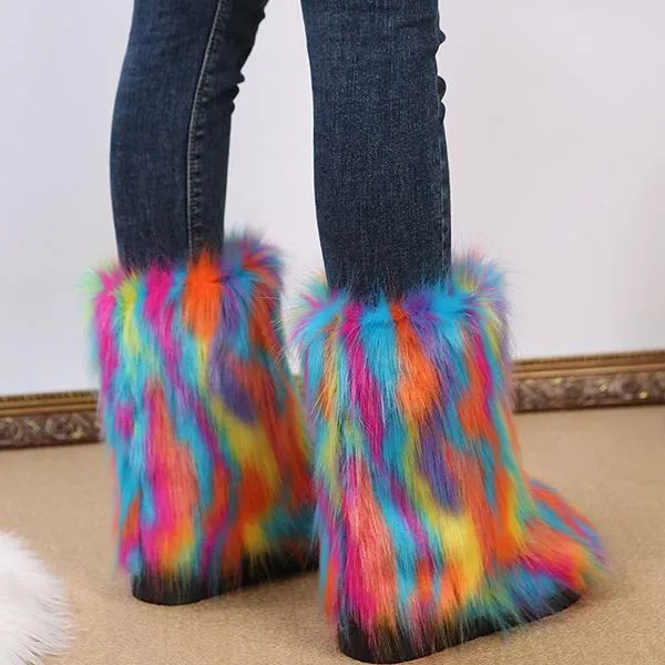 Women's Casual Warm Plush Mid-Leg Snow Boots 48476185S