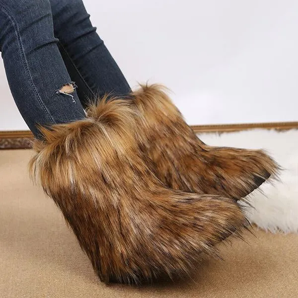 Women's Casual Warm Plush Mid-Leg Snow Boots 48476185S