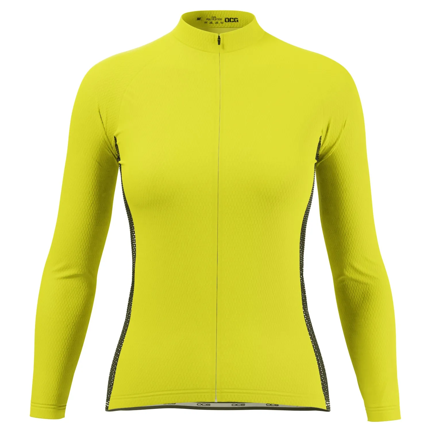 Women's High Viz With Black Accent Long Sleeve Cycling Jersey