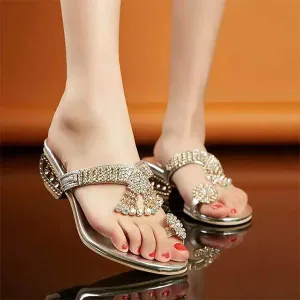 Women's rhinestone flip-flops 21187744C