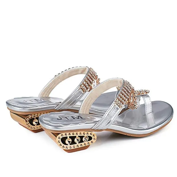 Women's rhinestone flip-flops 21187744C