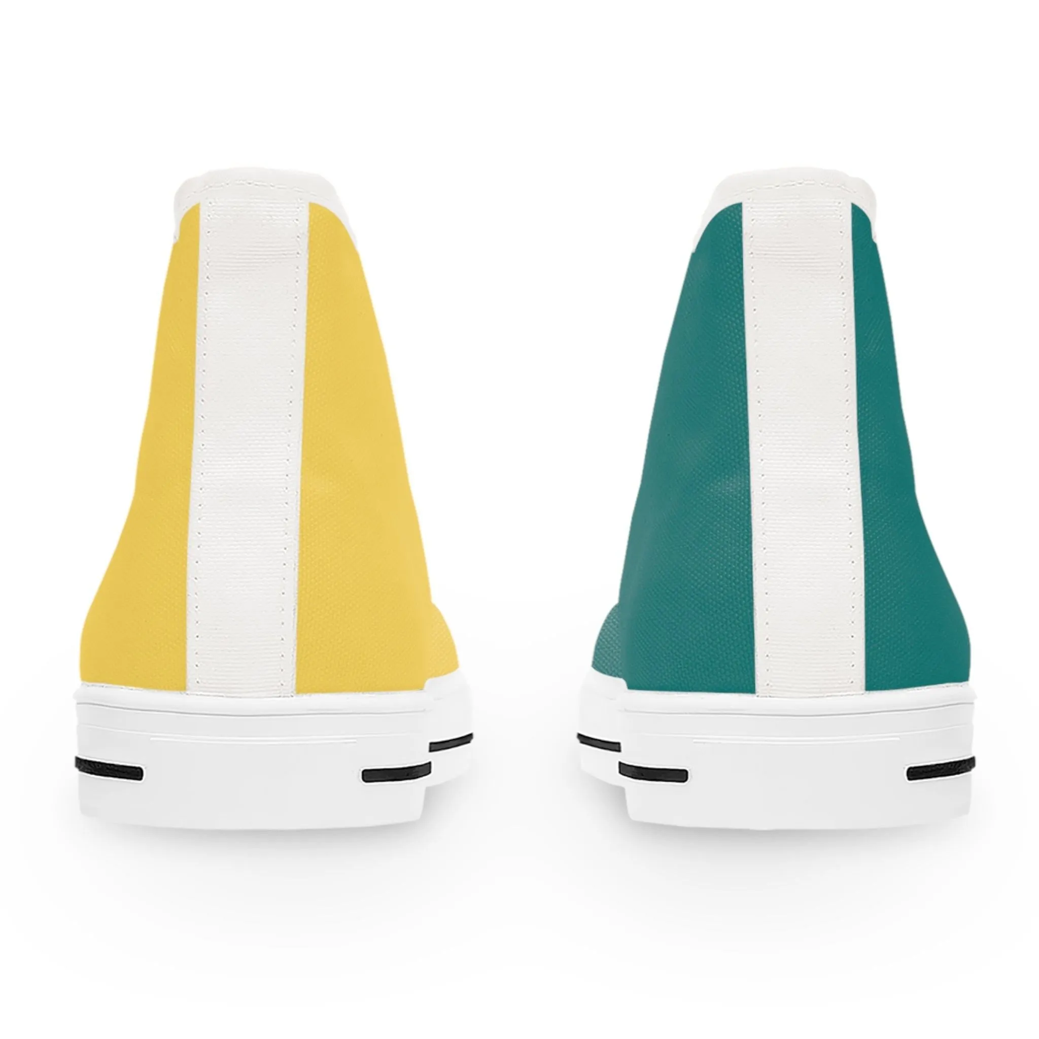 Women's Teal & Mustard Mismatched High Top Sneakers