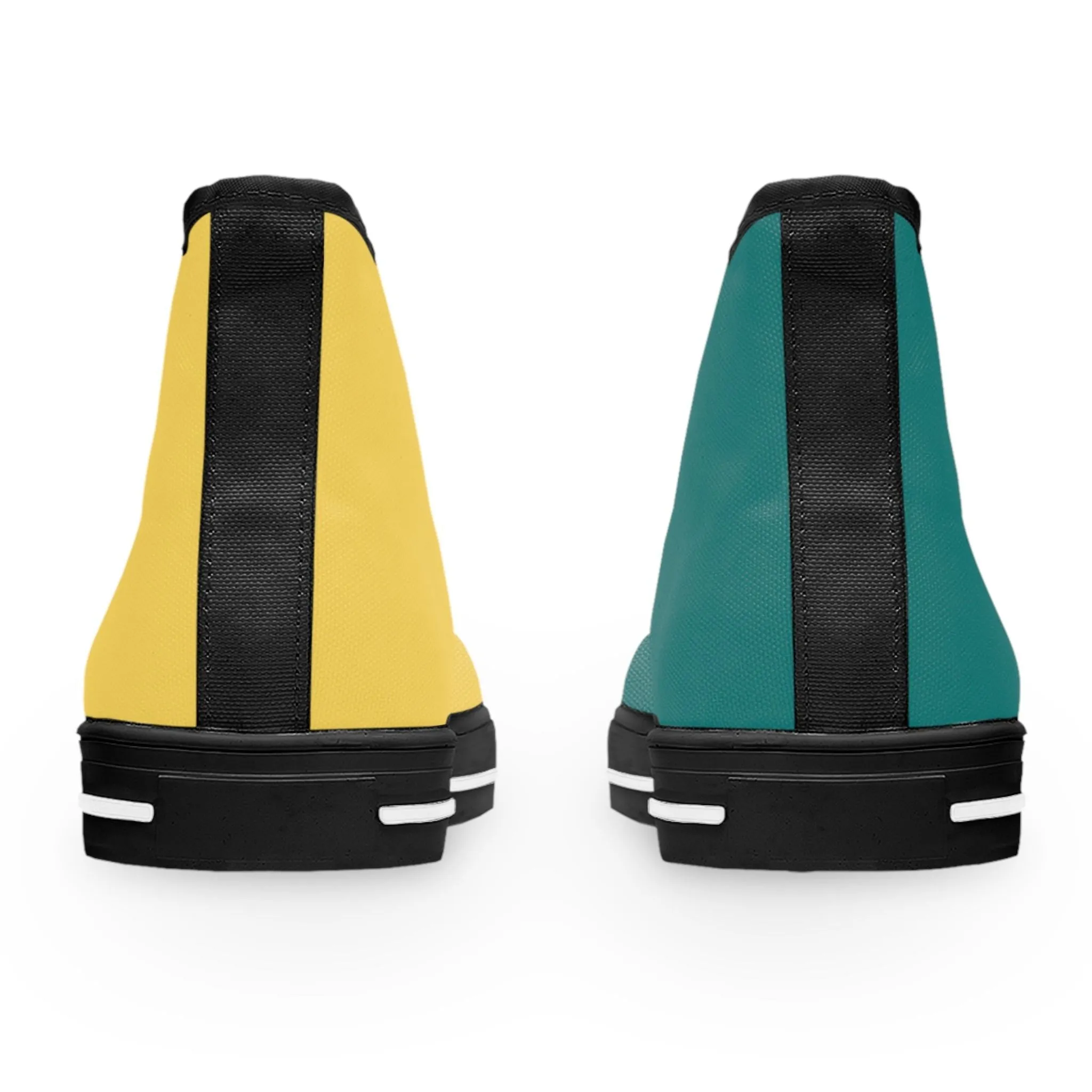 Women's Teal & Mustard Mismatched High Top Sneakers
