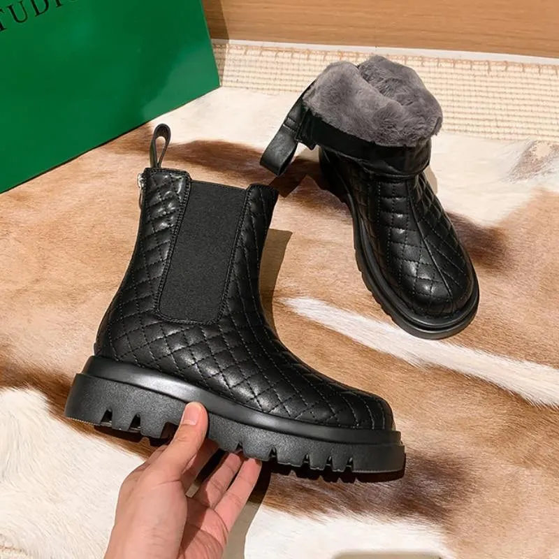 Women's Winter Faux Leather Snow Boots