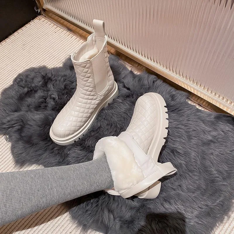 Women's Winter Faux Leather Snow Boots