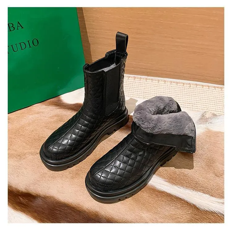 Women's Winter Faux Leather Snow Boots