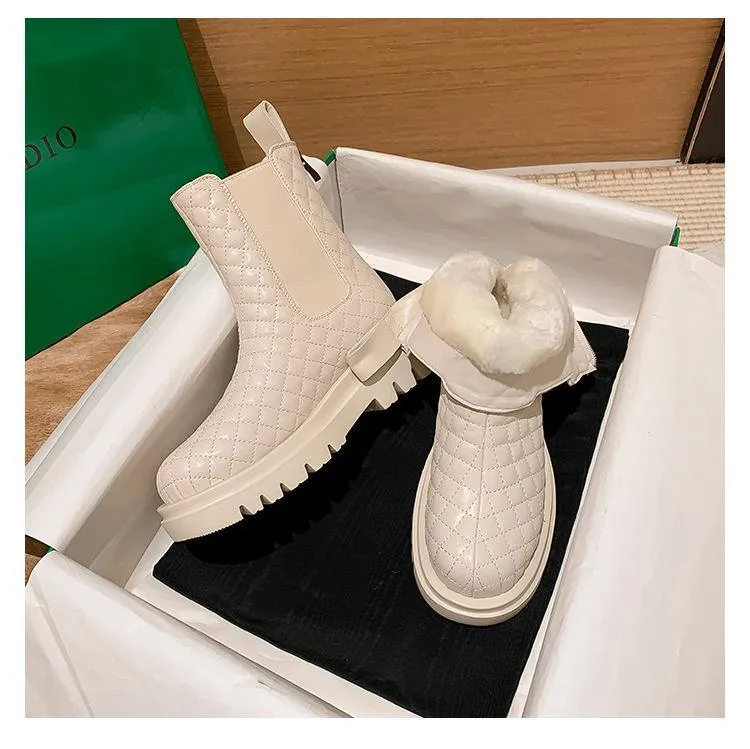 Women's Winter Faux Leather Snow Boots